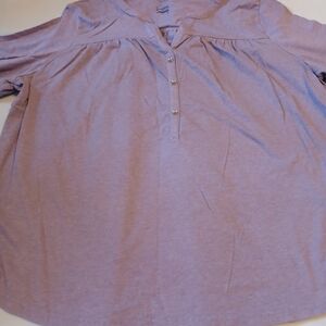 Basic Editions Women's Light Purple Long Sleeve Top